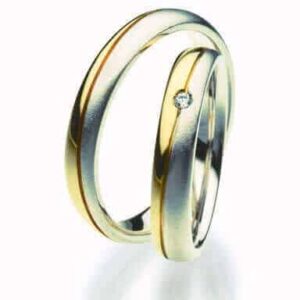 Unica Anelli Nuziali Oro Giallo Diamante Bianco Mf05l Prezzo Fedi
