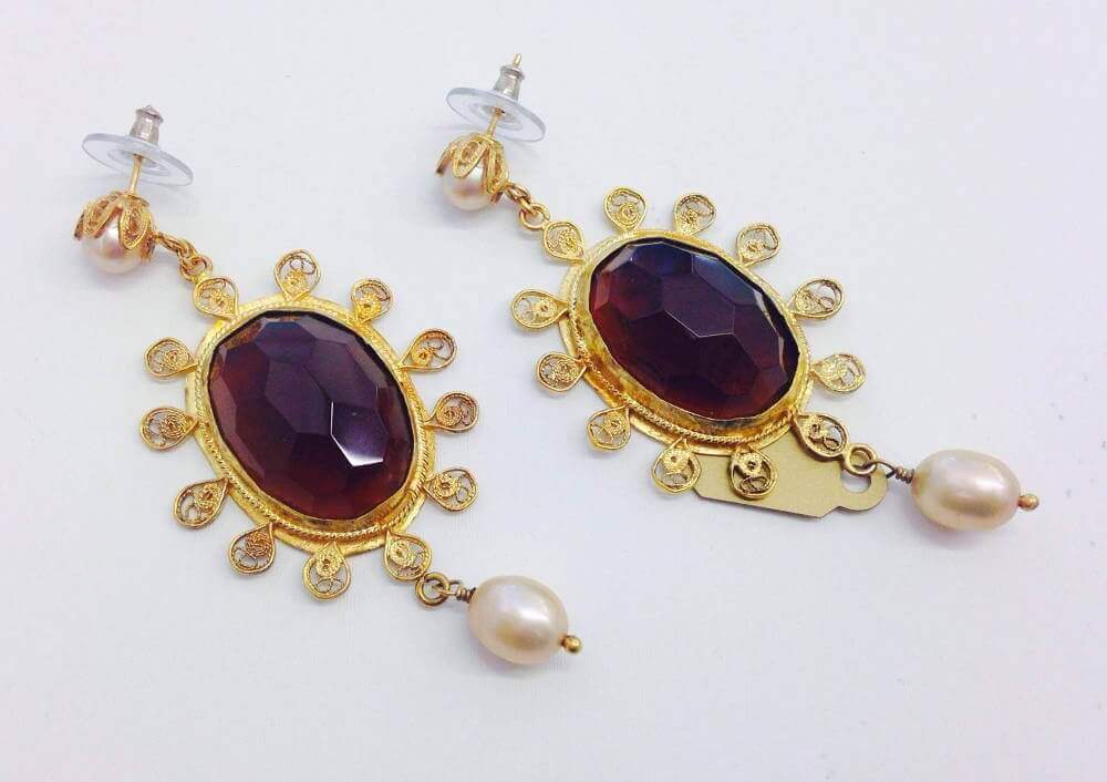 Yvone Christa Aqua Blossom Big Stone Earring Gpe4075 Orecchini