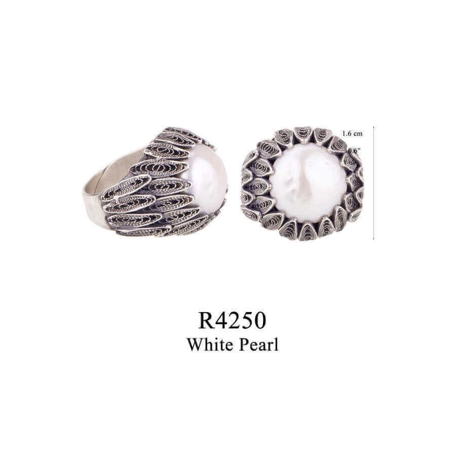 Yvone Christa Baroque Pearl Leaf R4250 Botanical Garden Anelli