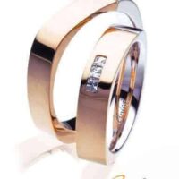 Unica Fedi Nuziali Oro Bianco Rosa Nic0025 Matrimoniali - immagine 3
