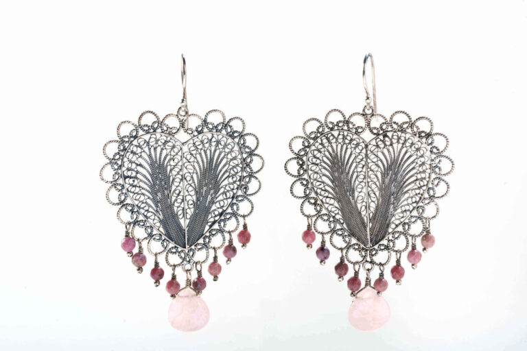 Yvone Christa Lace Rosa E3316r Heart Orecchini