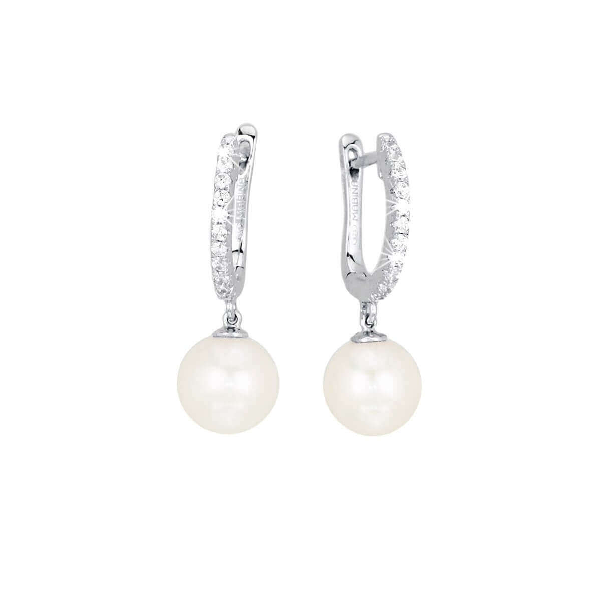 Mabina Orecchini Cerchio Zirconi Perle 563037