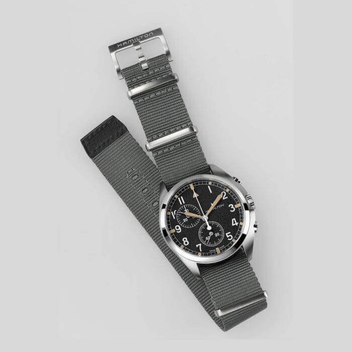 Hamilton Pilot Pioneer Chrono Quartz H76522931 Orologio Khaki Aviation - immagine 2