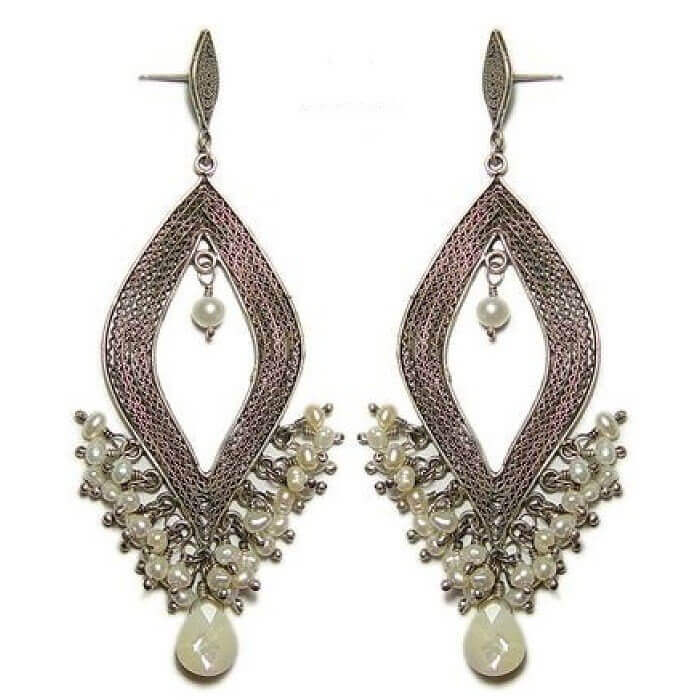 Yvone Christa Smooth Romb Filigree Earring E3151 Orecchini