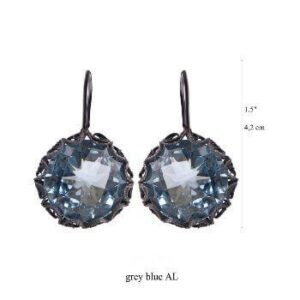 Yvone Christa Aqua Lemuria Round Drop E3903 Orecchini