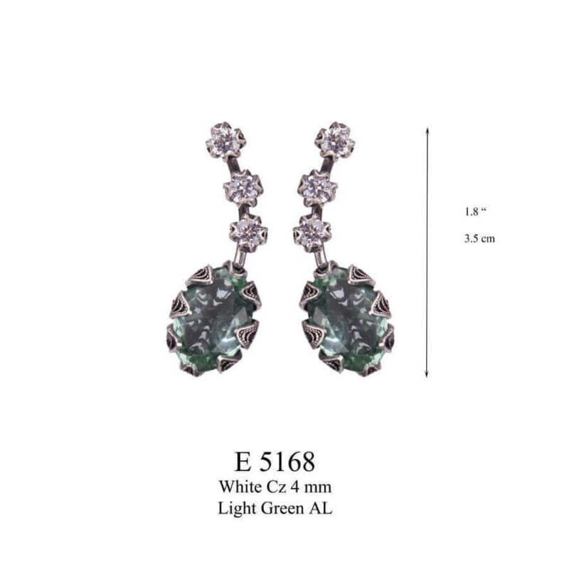 Yvone Christa Tiny Tulips And Large Aqua Lemuria Oval E5168 Orecchini