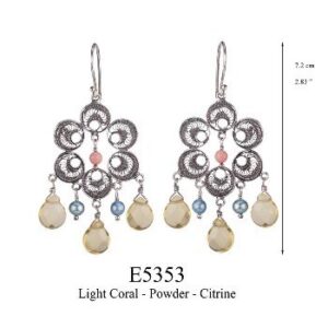 Yvone Christa Retrochic Hang Circle Flower W. Dr E5353 Orecchini