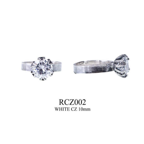 Yvone Christa Medium Tulip Cup Ring With Cz Rcz002 Anelli