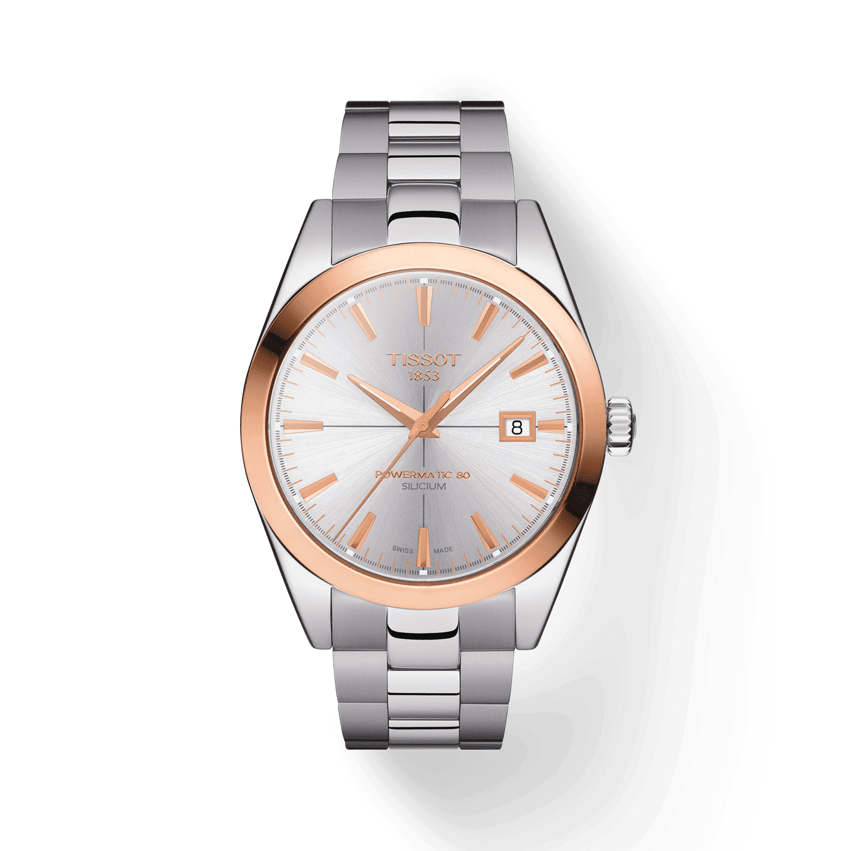 Tissot Gentleman Powermatic 80 Silicium Solid 18K Gold bezel T9274074103100