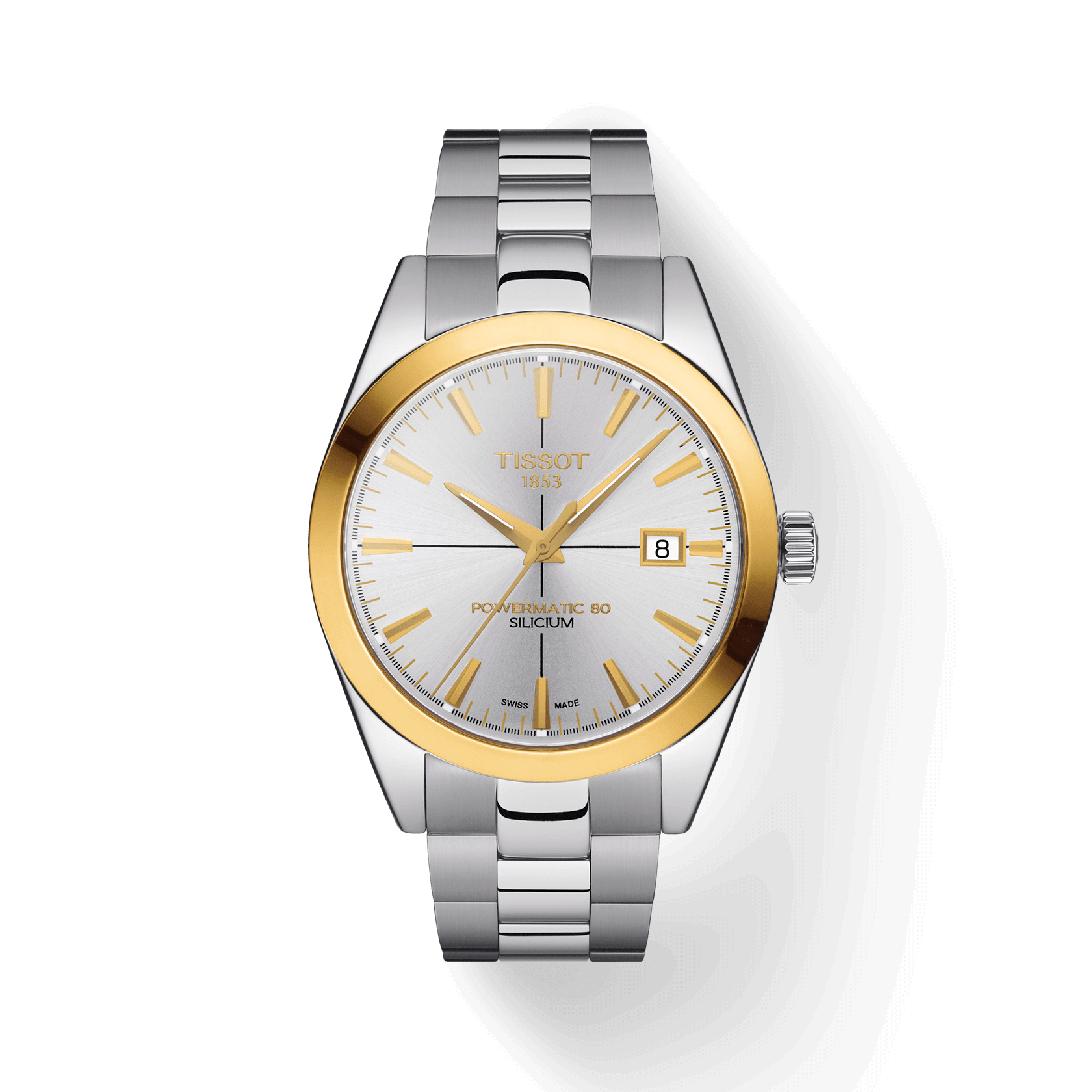 Tissot Gentleman Powermatic 80 Silicium Solid 18K Gold Bezel T9274074103101