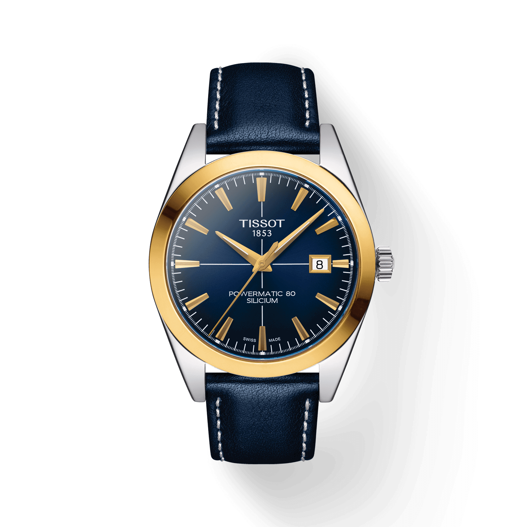 Tissot Gentleman Powermatic 80 Silicium Solid 18K Gold Bezel T9274074604101