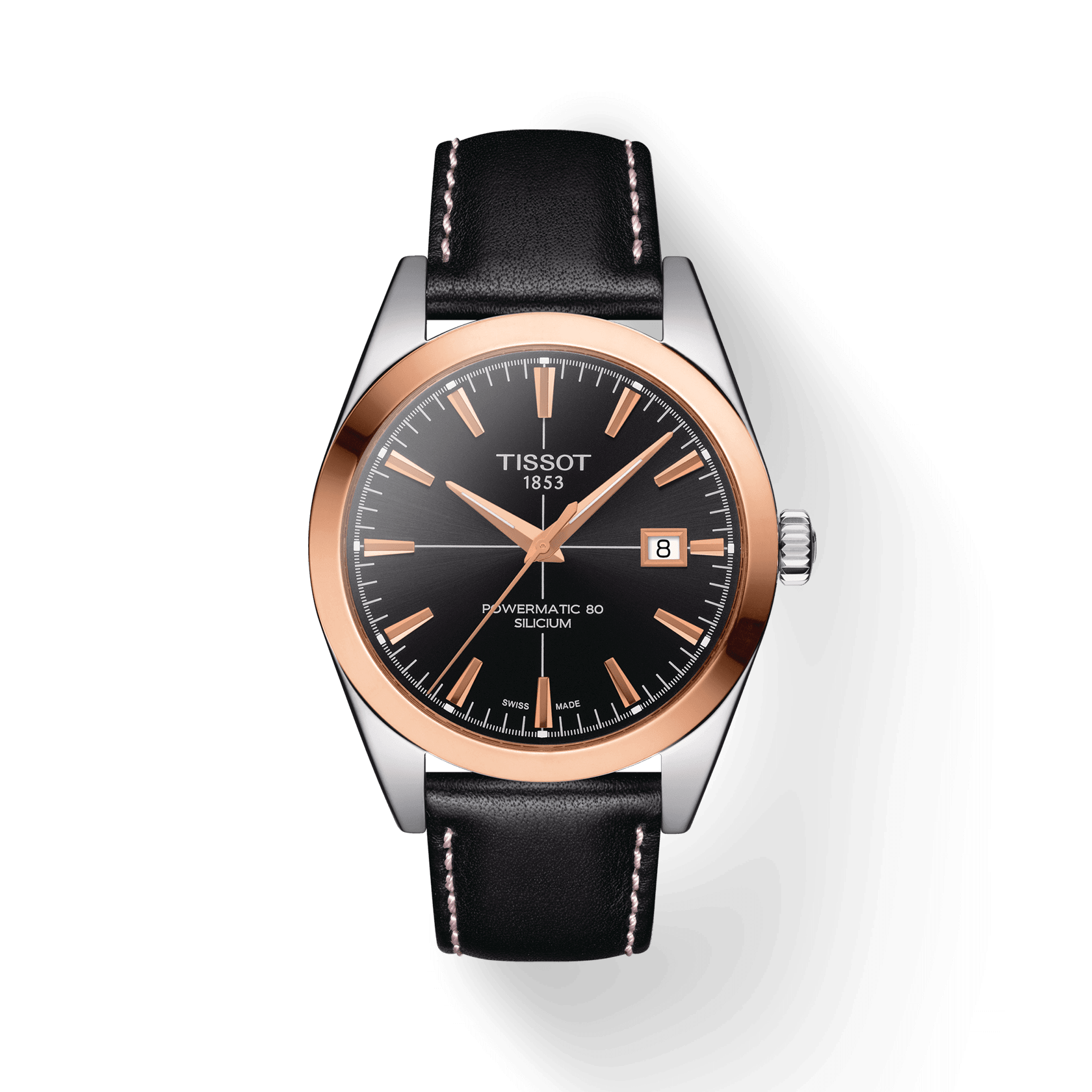 Tissot Gentleman Powermatic 80 Silicium Solid 18K Gold bezel T9274074605100