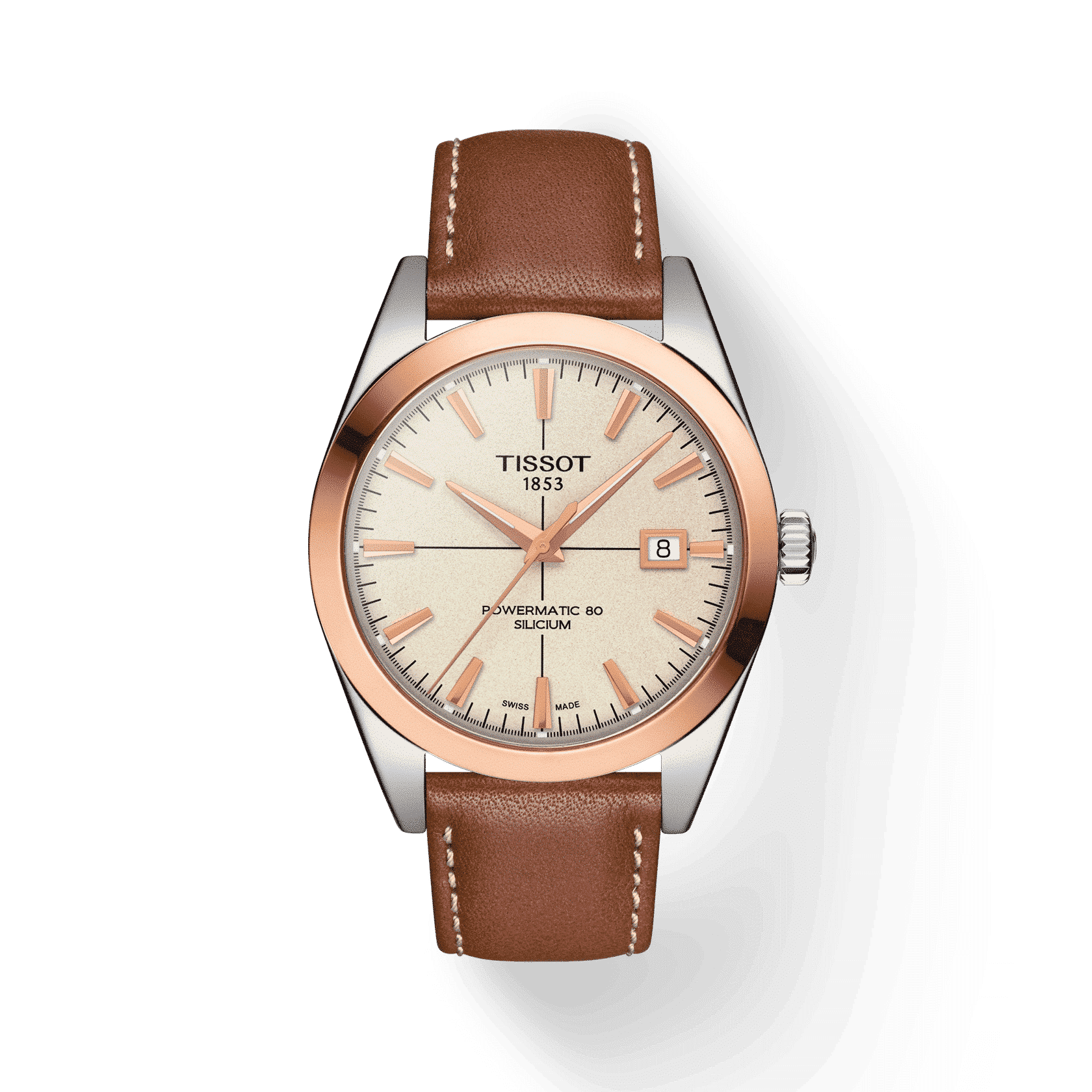 Tissot Gentleman Powermatic 80 Silicium Solid 18K Gold bezel T9274074626100